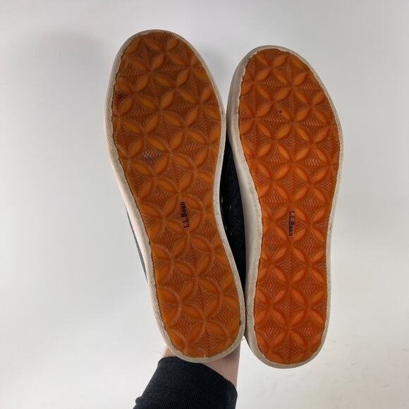Llbean boat shoes women’s size 8.5 W grey blue heather canvas white sole slip on - Picture 8 of 11